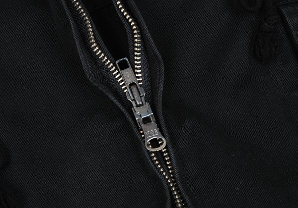 Y's for men Cotton Hooded Double Zip Jacket Black Size L
