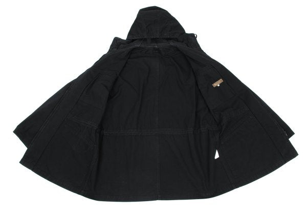 Y's for men Cotton Hooded Double Zip Jacket Black Size L