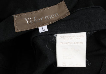 Y's for men Cotton Hooded Double Zip Jacket Black Size L