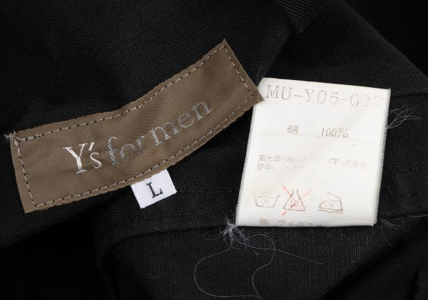 Y's for men Cotton Hooded Double Zip Jacket Black Size L