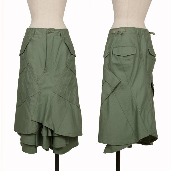 JUNYA WATANABE CDG Military Reworked Midi Skirt Khaki Size S