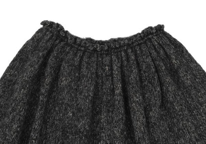 Y's Wool Blend Gathered Midi Skirt Beige Size 3