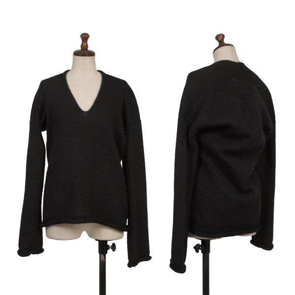 Y's Wool Blend U-Neck Sweater Black Size 3
