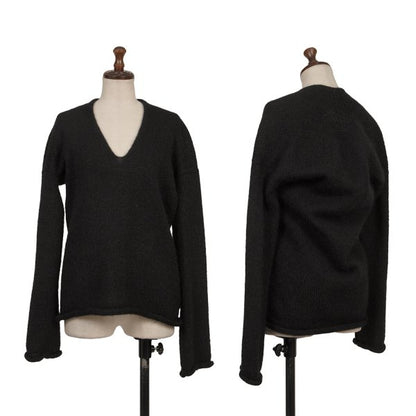 Y's Wool Blend U-Neck Sweater Black Size 3