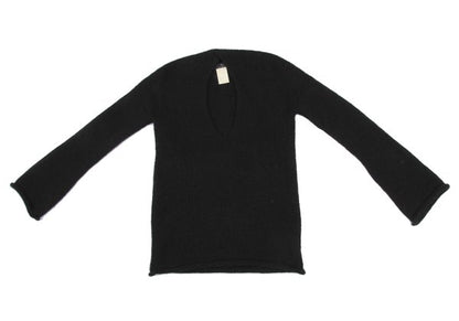 Y's Wool Blend U-Neck Sweater Black Size 3