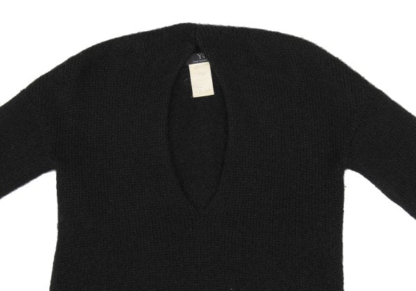 Y's Wool Blend U-Neck Sweater Black Size 3