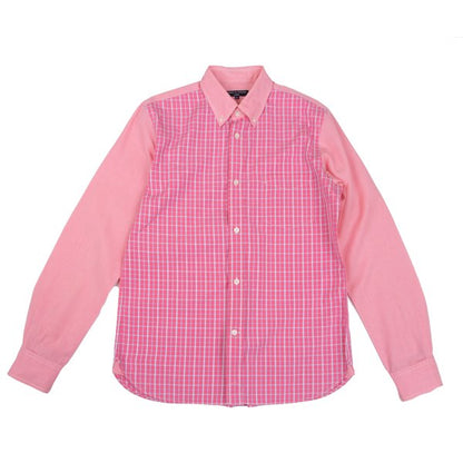COMME des GARCONS HOMME Cotton Check Panel Shirt Pink Size L