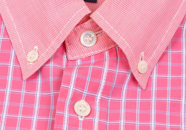 COMME des GARCONS HOMME Cotton Check Panel Shirt Pink Size L