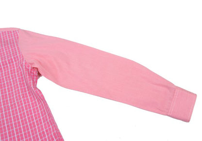 COMME des GARCONS HOMME Cotton Check Panel Shirt Pink Size L
