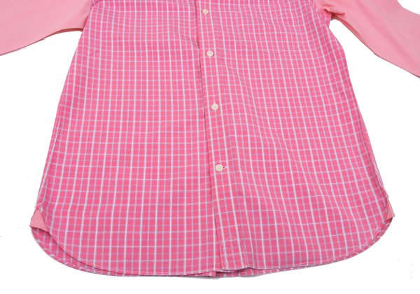 COMME des GARCONS HOMME Cotton Check Panel Shirt Pink Size L