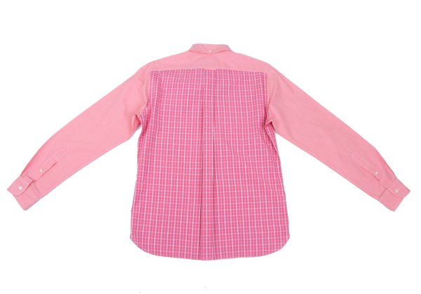 COMME des GARCONS HOMME Cotton Check Panel Shirt Pink Size L