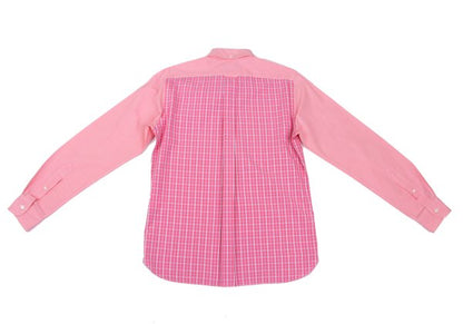 COMME des GARCONS HOMME Cotton Check Panel Shirt Pink Size L