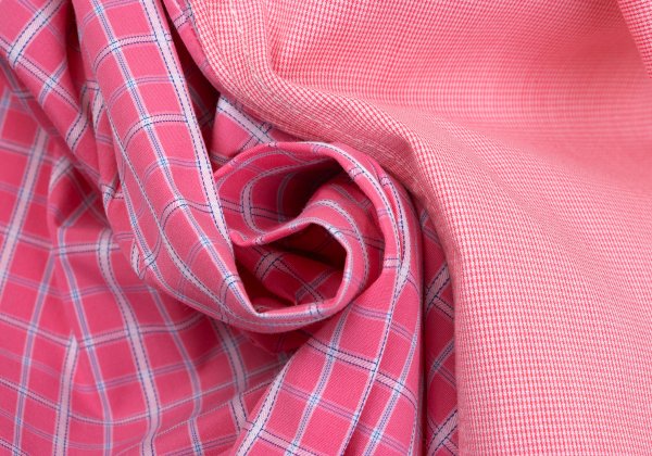 COMME des GARCONS HOMME Cotton Check Panel Shirt Pink Size L