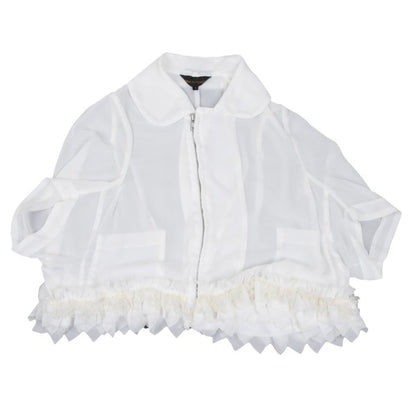 COMME des GARCONS Sheer Ruffle Zip Jacket White Size S