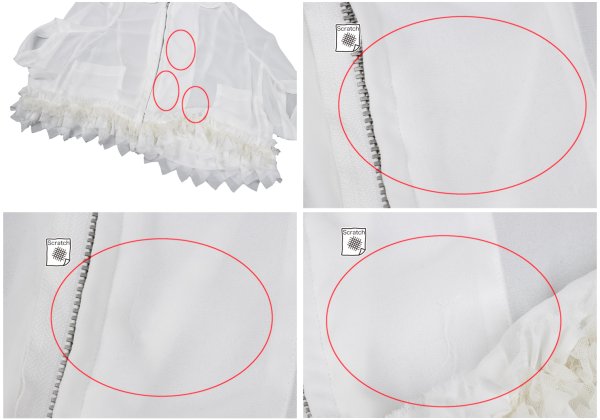 COMME des GARCONS Sheer Ruffle Zip Jacket White Size S