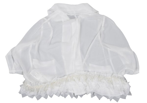 COMME des GARCONS Sheer Ruffle Zip Jacket White Size S