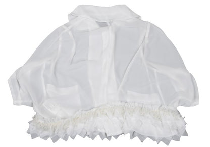 COMME des GARCONS Sheer Ruffle Zip Jacket White Size S