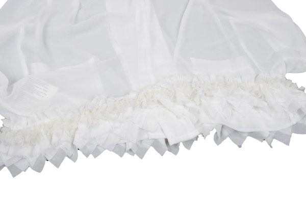 COMME des GARCONS Sheer Ruffle Zip Jacket White Size S