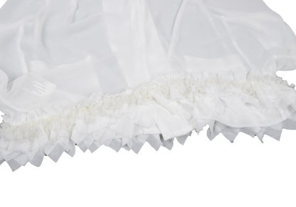 COMME des GARCONS Sheer Ruffle Zip Jacket White Size S