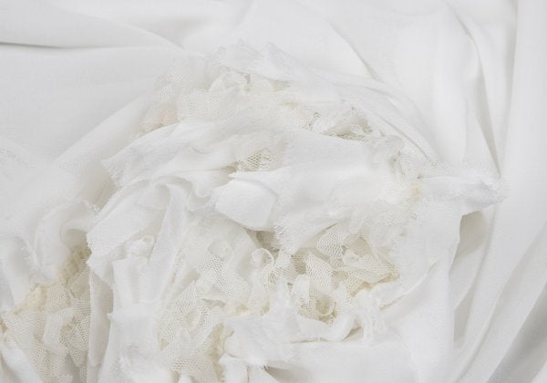COMME des GARCONS Sheer Ruffle Zip Jacket White Size S