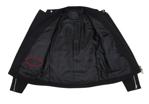 s'yte Poly Padded Elbow Patch Rider Jacket Black Size 2