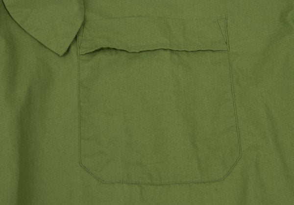 gigli Cotton Ribbon Neck Short Sleeve Yellow Green Shirt Size S