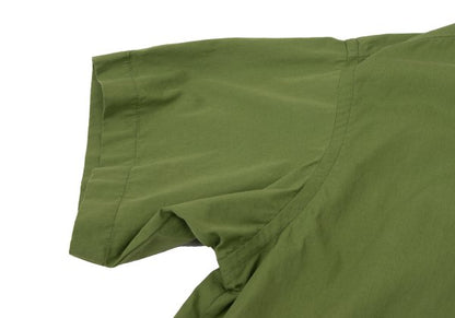 gigli Cotton Ribbon Neck Short Sleeve Yellow Green Shirt Size S