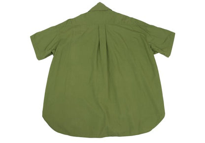 gigli Cotton Ribbon Neck Short Sleeve Yellow Green Shirt Size S