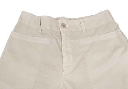 Plantation Garment Dyed Cotton Linen Pants Beige Size M