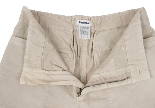 Plantation Garment Dyed Cotton Linen Pants Beige Size M