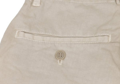 Plantation Garment Dyed Cotton Linen Pants Beige Size M