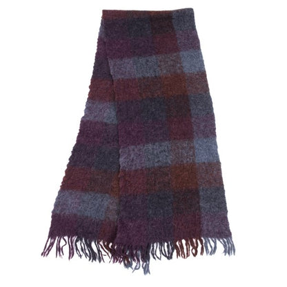 JURGEN LEHL Wool Check Fringe Scarf Multi