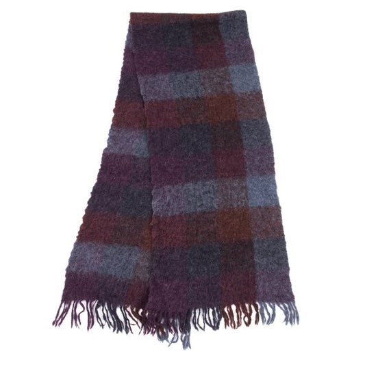 JURGEN LEHL Wool Check Fringe Scarf Multi