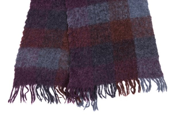 JURGEN LEHL Wool Check Fringe Scarf Multi