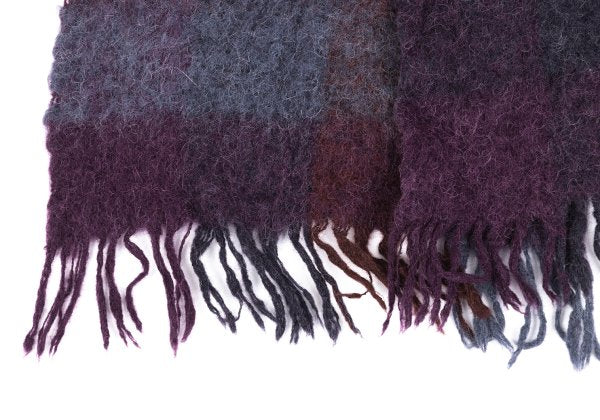 JURGEN LEHL Wool Check Fringe Scarf Multi