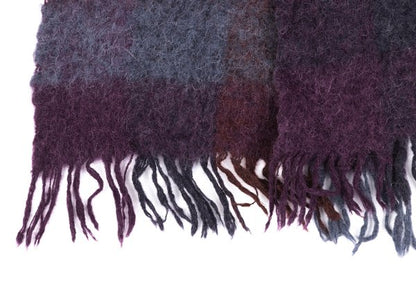 JURGEN LEHL Wool Check Fringe Scarf Multi