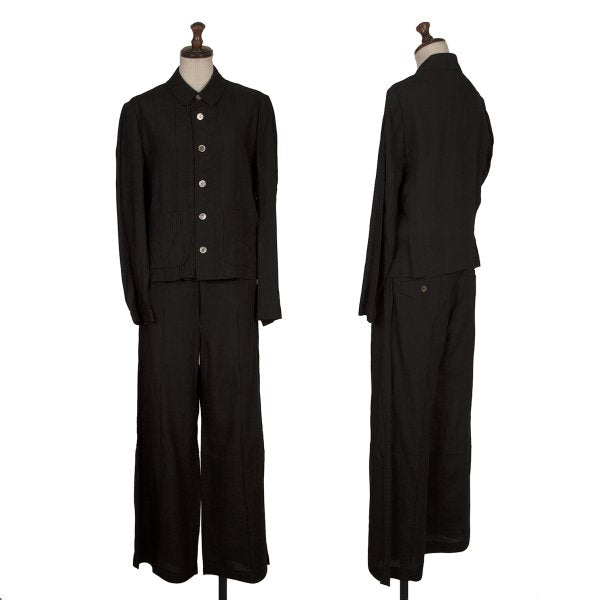 COMME des GARCONS Linen Rayon Wide Pants Black Size M