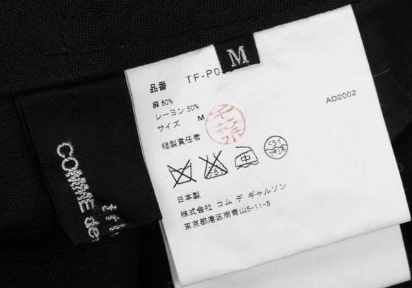 COMME des GARCONS Linen Rayon Wide Pants Black Size M