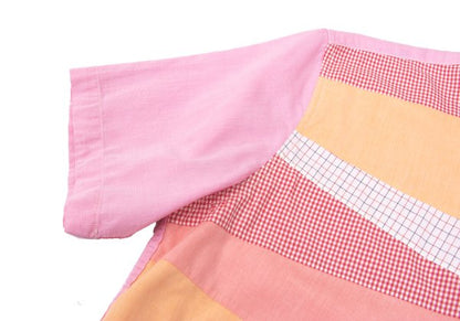 COMME des GARCONS HOMME Cotton Paneled SS Shirt Pink Size L