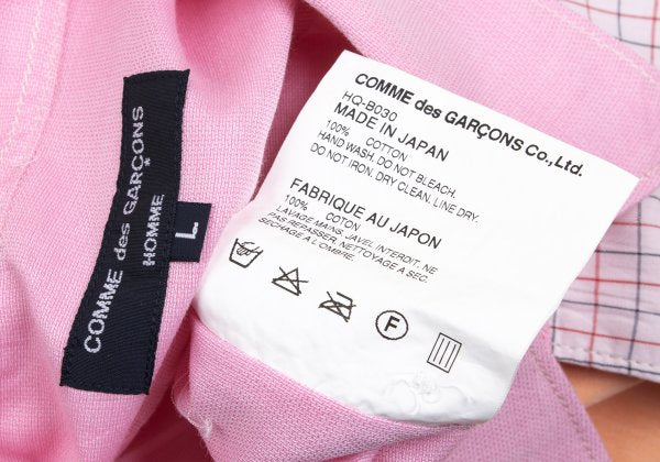 COMME des GARCONS HOMME Cotton Paneled SS Shirt Pink Size L