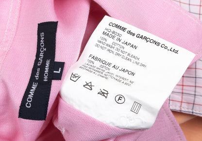 COMME des GARCONS HOMME Cotton Paneled SS Shirt Pink Size L