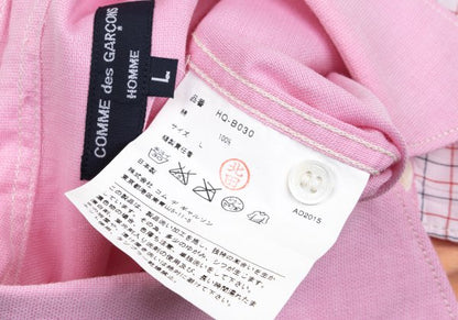 COMME des GARCONS HOMME Cotton Paneled SS Shirt Pink Size L