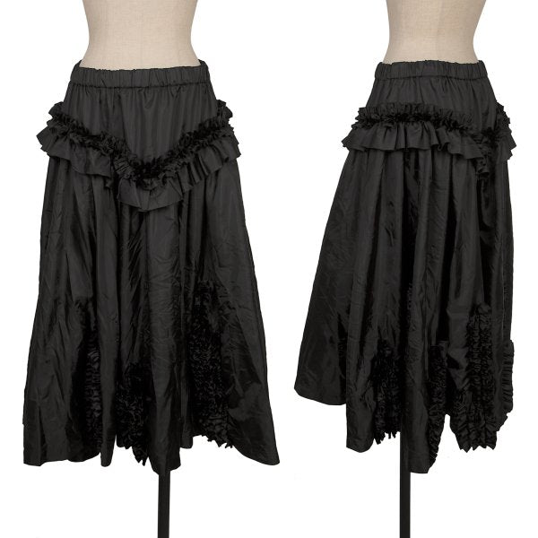 COMME des GARCONS Polyester Frill Flare Skirt Black Size S