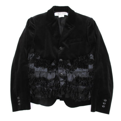 COMME des GARCONS Com Com Ruffle Velvet Jacket Black Size XS