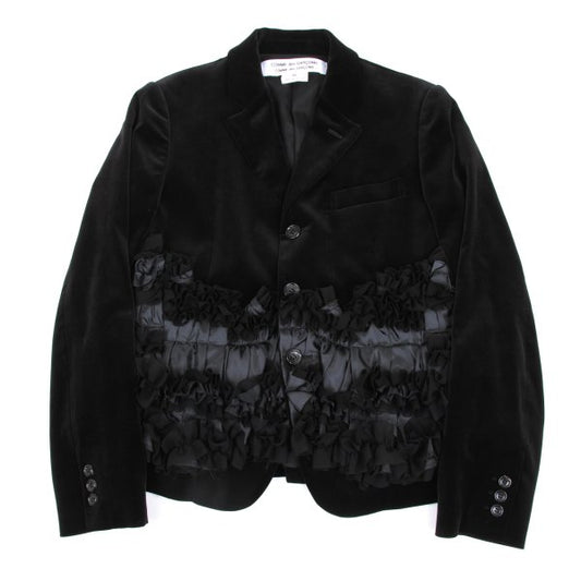 COMME des GARCONS Com Com Ruffle Velvet Jacket Black Size XS