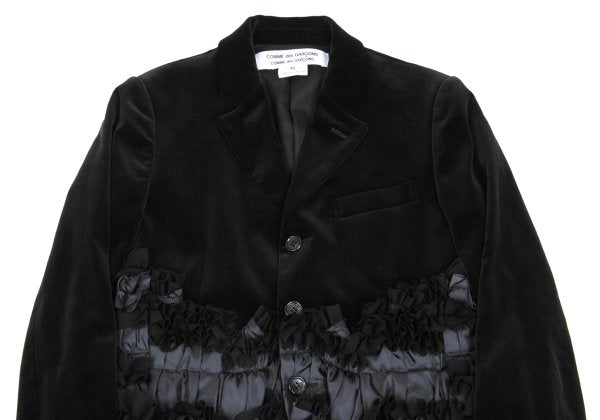 COMME des GARCONS Com Com Ruffle Velvet Jacket Black Size XS