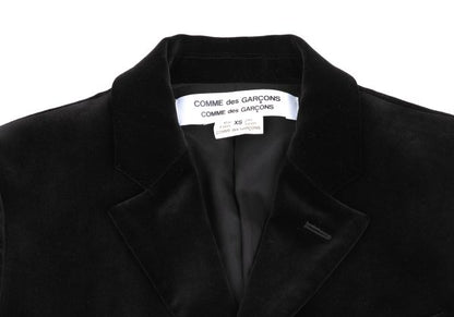 COMME des GARCONS Com Com Ruffle Velvet Jacket Black Size XS