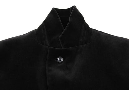 COMME des GARCONS Com Com Ruffle Velvet Jacket Black Size XS