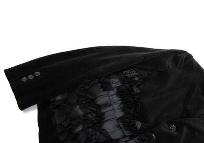 COMME des GARCONS Com Com Ruffle Velvet Jacket Black Size XS