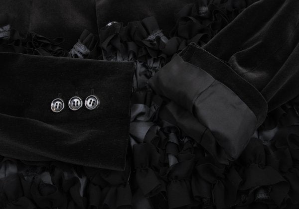 COMME des GARCONS Com Com Ruffle Velvet Jacket Black Size XS